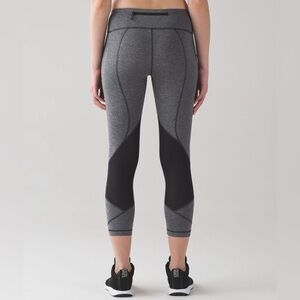 Lululemon Pace Rival Crop 23” Heathered Black/Black